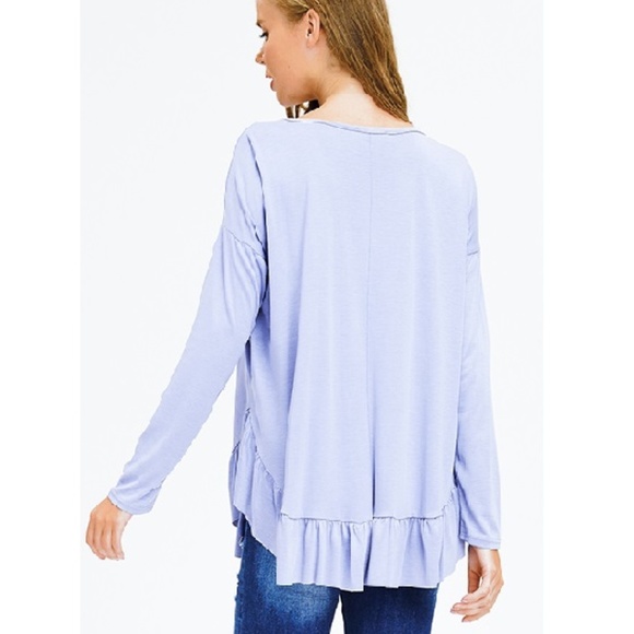 SO PRETTY!  Gorgeous Periwinkle Ruffle Top - Picture 6 of 7